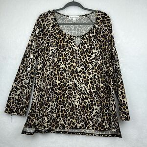 New York Laundry Leopard Print Long Sleeves Sz Large